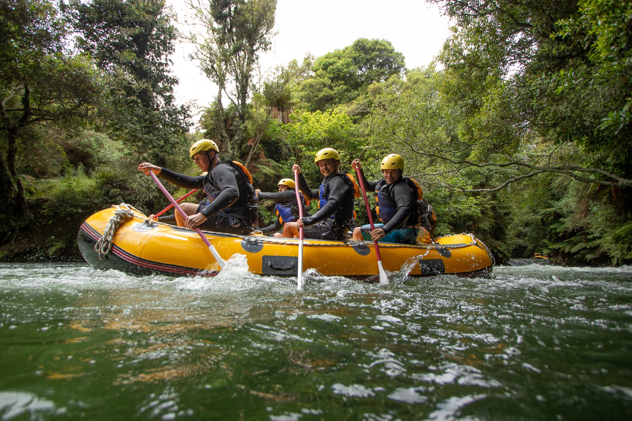 Raft guides on the river