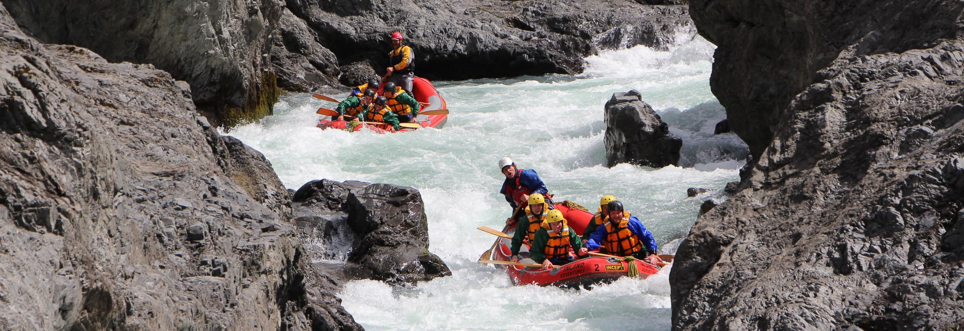Rafting through the Waiau Gorge, South Island